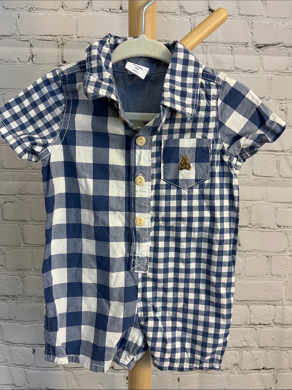 ⭐️⭐️ PICK 5 / $20 Gap Baby Boy Blue & White Gingham Romper